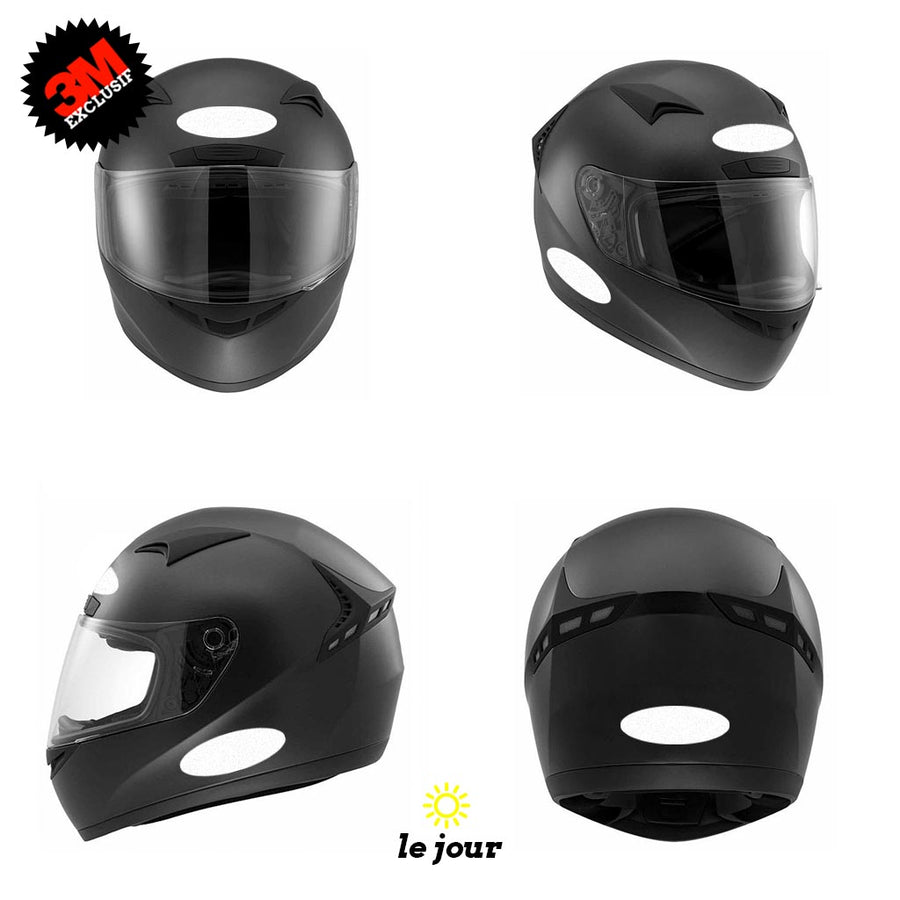 4 Autocollants Réfléchissants pour casque moto: Standard Homologation  Française